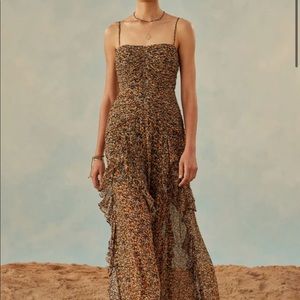 Shona Joy Paloma Ruched Frill Maxi Dress - Size 2